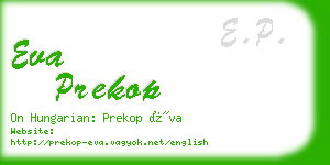 eva prekop business card